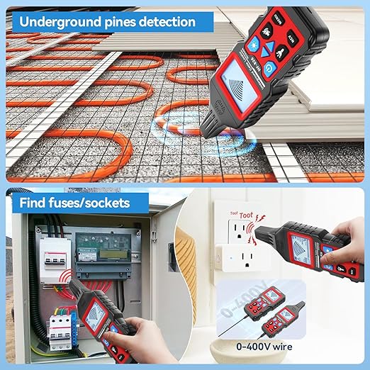 NOYAFA NF-826 Underground Cable Locator Wire Tracker, for Dog Fence Cables Irrigation, Wall and Underground Pipeline Wire Detector, Advanced Circuit Breaker Finder for Wall and Underground Cables