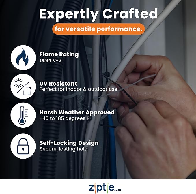 ZipTie.com 15-Inch Black Releasable Pawl Zip Ties - 50-lb Tensile Strength Cord Management - UL Listed Reusable Cable Ties - UL 21 Listed, UV Resistant, Indoor & Outdoor Multi-Purpose (100-Pack)