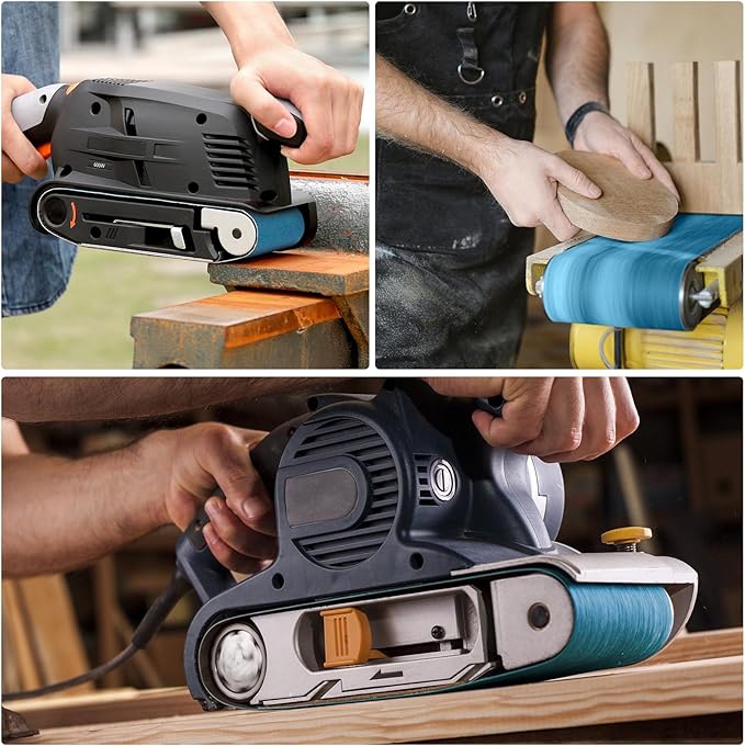 4x36 Inch Belt Sander Sanding Belts Kit 16 Pcs (4 Each of 40/60/80/120 Grits), Zirconia Belt Sander Paper Sanding Belts for Wood, Metal, Cars, and Furniture, 16-Pack