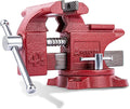 Home Vise 4-1/2" Jaw Width Bench Vise with a 3 Inch Jaw Opening Home Vise for Woodworking, Drilling, Cutting Cast Iron Red