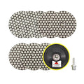 Dry Diamond Polishing Pads 4"/100mm - 8pcs Grit 50x3/100x3/200x2 Polish Pad Kit with 5/8"-11 Backer Pad +Adapter for Granite Marble Artificial Stone Quartz for Angle Grinder