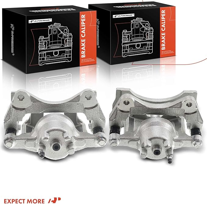 A-Premium Front Disc Brake Caliper Assembly with Bracket Compatible with Select Chrysler, Dodge and Jeep Models - 200 2011-2014, Sebring 2007-2010, Avenger 08-14, Caliber, Compass, Patriot, 2-PC Set