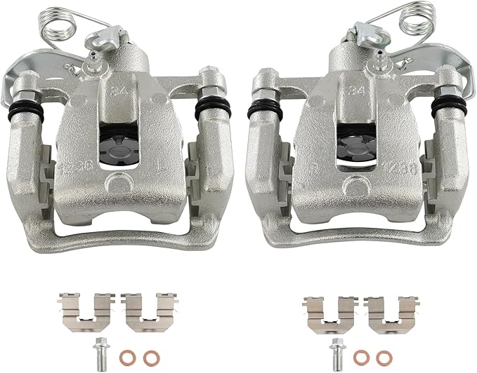 SCITOO 19B6793 19B6792 Rear Left & Right Disc Brake Calipers Assembly w/Bracket For Dodge For Attitude 2012-2014,For Hyundai For Accent 2012-2017