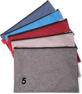 5 Pack Canvas Zipper Tool Bag Set, 13.3" x 9.4" 14oz Heavy Duty Waterproof Multipurpose Utility Multi Tool Storage Pouch Case for Organizing and Sorting Household Tools, Spare Parts (5 Colors)