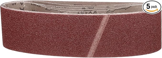 6 x 48 Inch Sanding Belt, 5 Pcs 40 Grit Knife Sharpener Belts Work Sharpening for Belt Sander Knife Carving Tool Metal Working