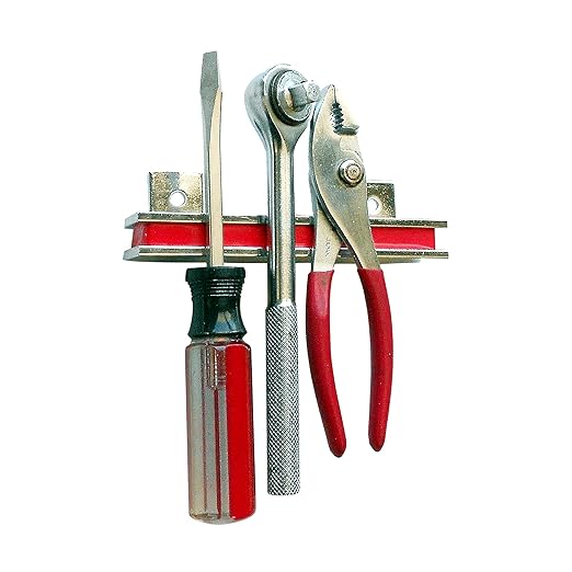 Master Magnetics 6" Magnetic Bar Tool Organizer - Easy to Install Magnet Storage Holder for House, Garage, Shed, or Job Site - Nickel Plate Finish