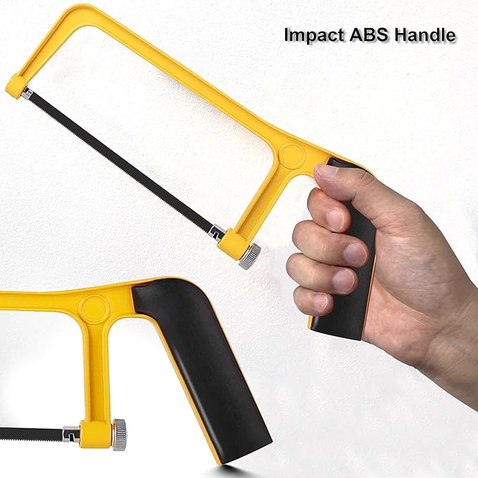 6inch Mini Hacksaw Frame - 150mm Extra Fine Cut Junior Hack Saw with Bi-Metal Blade for Metal and Wood