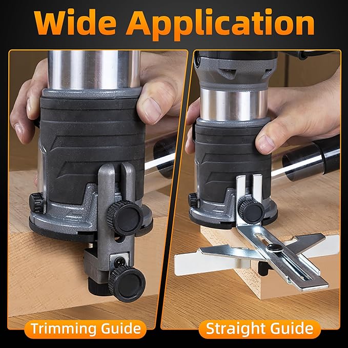 FoxAlien 1HP 710W 65mm Diameter Compact Palm Router for CNC Woodworking,6 Variable Speeds Max 30000 R/MIN Wood Trimmer with 1/4” Collet (110V)