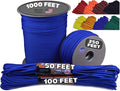 BORED? PARACORD! 550 lb Paracord - Ideal for Crafting, Camping, DIY Projects, Active & Military Outdoors - Strong Survival Rope - Tactical Parachute Cord Type III - Royal Blue 1000 Feet
