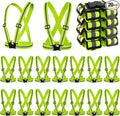 Hercicy 20 Pcs Reflective Vest High Visibility Safety Vests, Adjustable Bright Neon Lightweight Strap Gear (Yellow)
