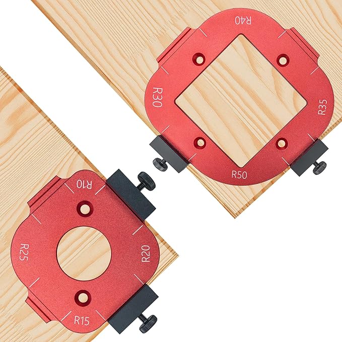 Aluminum Router Bit Corner Radius Template Jig Set - Precise Woodworking Tool for Creating Radius Edges - Easy-to-Use & Durable Templates for DIY Projects