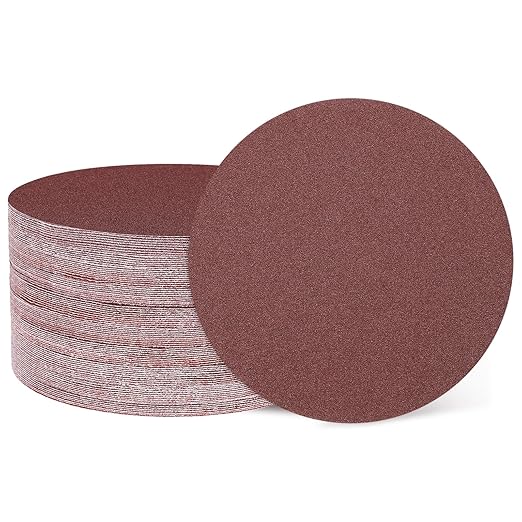HARFINGTON 100 Pcs 6 Inch Sanding Disc 80 Grit Hook and Loop Sandpaper Random Orbital Sander Pads for Woodworking Automotive Metal Polishing