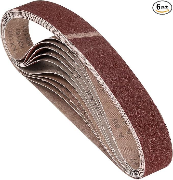 6 Pcs Sanding Belts 2 x 42 Inch 80 Grit Aluminum Oxide Abrasive Sandpaper for Belt Sander Metal Grinding Wood Working Weld Rust Removal