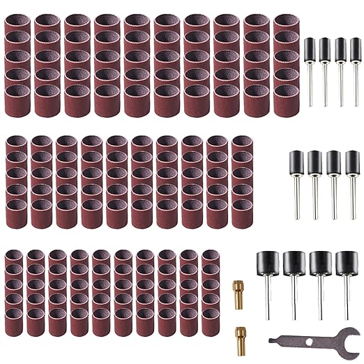 165pcs Rotary Tool Sanding Drums 600 grit,Sanding Drum Sander Bits Bands for Drill Accessories