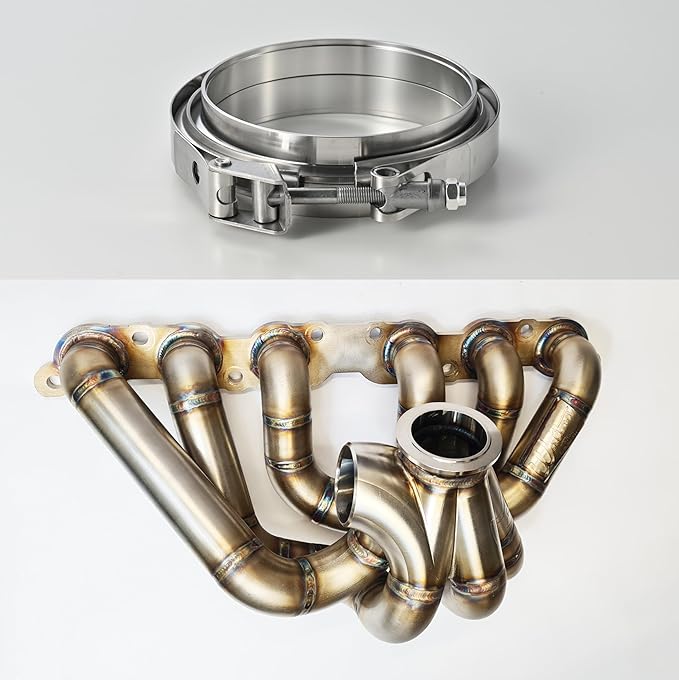 6-Inch V Band Clamp for 2006 6.0 Powerstroke Turbo & Exhaust Pipes – 304 Stainless Steel, One-Click Quick Release, Leak-Proof Design, 1 PCE (6.0)