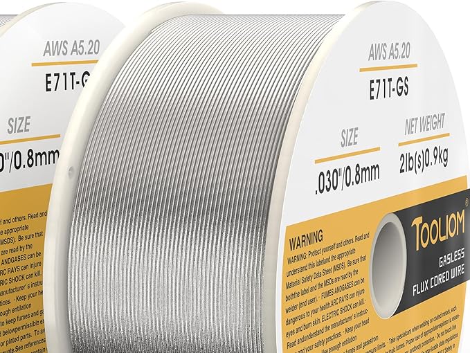 TOOLIOM E71T-GS .030" Diameter 2-Pound Spool Flux Core Self-shielded Carbon Steel MIG Welding Wire 2 PCS