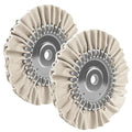 2PCS 8" Airway Buffing Wheel with 5/8" Arbor Flange-Free Hub，White Buffing Wheels for Angle Grinder, Mirror-Like Finishing Polishing Wheel for Aluminum Wheels Stainless Steel Chrome