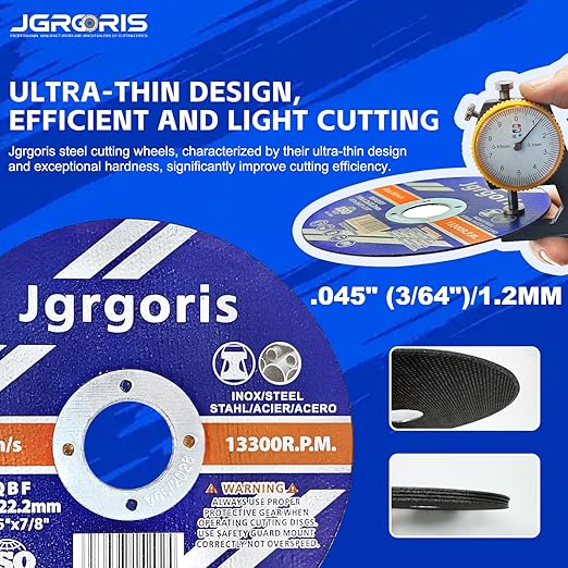 Cut Off Wheels 25 Pack, 4-1/2" x 3/64" x 7/8" for Metal & Stainless Steel, Angle Grinder Cutting Wheel, Precision Steel Cutting for Metalworking
