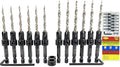 FTG USA Countersink Drill Bit Set for Wood with Tapered Drill Bit 6 Pc #8 (11/64"), 6 Pc #10 (3/16")