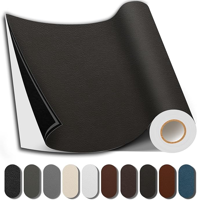 Leather Repair Patch, 35X79 Inch Repair Patch Self Adhesive Waterproof, DIY Large Vinyl Patches for Couches, Furniture, Kitchen Cabinets, Wall （Coffee, 35X79 Inch）