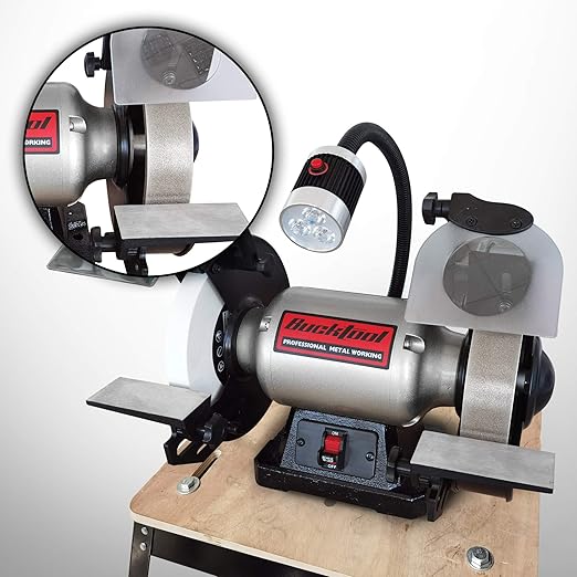 BUCKTOOL 180 Grit 8 Inch CBN Grinding Wheel, 1.5" Wide, 5/8" Arbor Cubic Boron Nitride Sharpening Wheel for Sharpening Wood-Turning Tools, Chisels, Hardcore and More