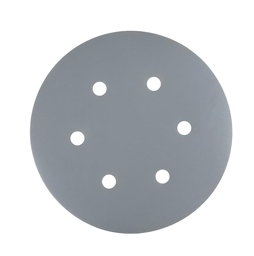 POWERTEC 4D14600 6" A/O Hook and Loop/Back Film 6 Hole Disc, Assortment Grits 40, 80, 100, 120, 180, 220, 320, 400, 600 and 800, Grey, 100-Pack