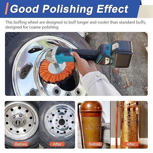 8 Pcs Airway Buffing Wheel Kit 8 Inch Polishing Wheel and Polishing Compound for Angle Grinder 8" in Diameter 5/8" in Arbor Hole Aluminum Metal Buffing Wheels Kit