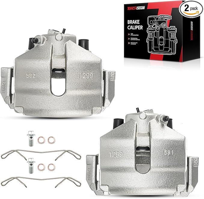 Torchbeam Front Brake Calipers Set for Volkswagen Jetta 2005-2018, Volkswagen Beetle 2012-2019, Volkswagen Golf 2010-2014, Front Left and Front Right Calipers Replace # 19B2974+19B2975