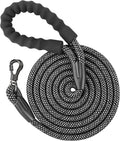 NTR Heavy Duty Dog Leash, 10FT Long Rope Leash with Swivel Lockable Hook, Reflective Threads and Comfortable Handle, for Medium and Large Dogs (Blue)