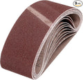 HARFINGTON 4 x 21 Inch Sanding Belts, 9 Pcs 80 Grits Aluminum Oxide Abrasive Belt Sander File Belt for Woodworking, Metal Polishing, Knife Sharpener