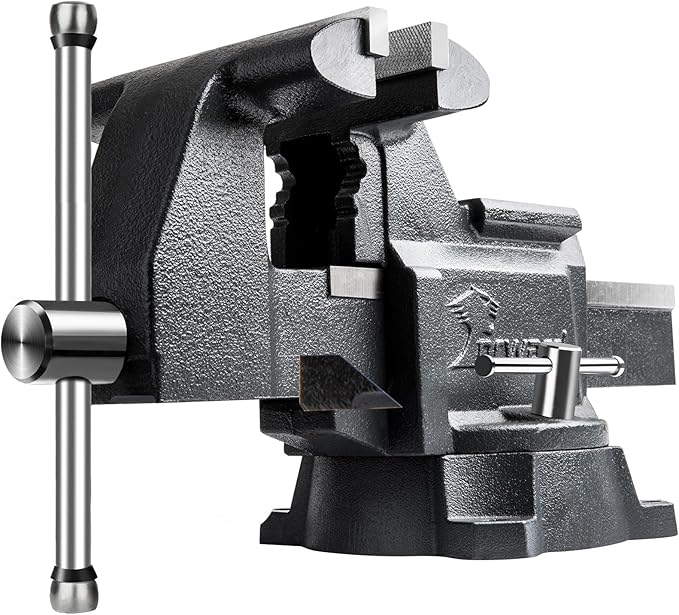 Forward CR60A 6.5 Inch Bench Vise Heavy Duty Vice with Anvil and 210 Degrees Swivel Base (6 1/2")
