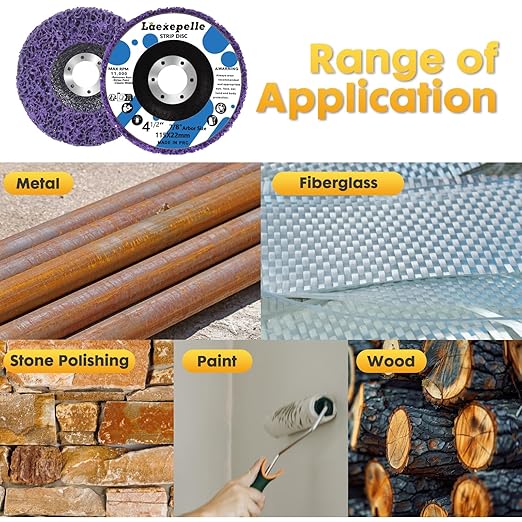 10 Pack Angle Grinder Stripping Wheel Angle Grinder Strip Disc Paint Stripper Attachments Grinder Wheel, Paint Metal Oxidation Rust Remover Stripper Tool (4-1/2'' x 7/8'')