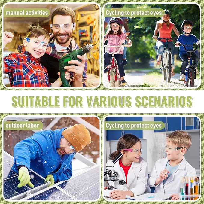 Macarrie 100 Pcs Kids Safety Glasses Bulk Safety Goggles for Children Laboratory Sport Shooting