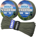 Paracord Nylon Rope Army Green 50ft with 7-Strand Core, 10 Colors and 50/100/200 ft, Type III Parachute Cord 4mm for Camping, Survival, Hiking, DIY, Crafting, Outdoor Utility Rope