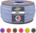 The Paracord Store | Type III 550 Paracord - 250 FT Spool, White | Heavy Duty 7 Strand Tactical Paracord - USA Made Nylon Outdoor Parachute Cord for Camping, Fishing & More - Survival Cord