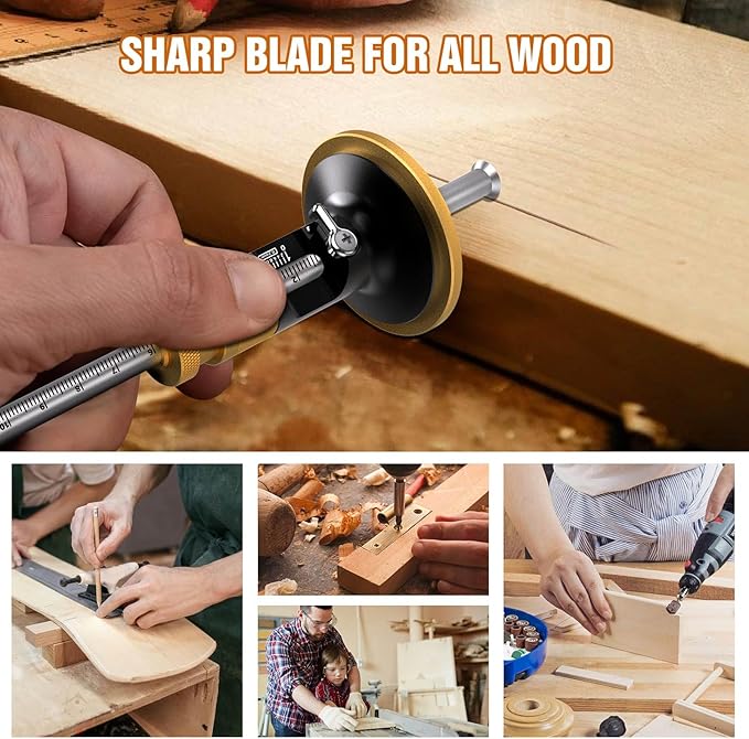 Wheel marking gauge,marking gauge woodworking,Newly Unique movable blade,0.2 mm precision,woodworking dovetail scribing gauge, scriber marking tools(Rollable Blade)