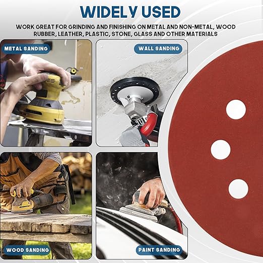 5 Inch 8 Hole Sanding Discs, 150 PCS 800 Grit Hook and Loop Sandpaper, Round Aluminum Oxide Sand Paper Discs for Random Orbital Sander