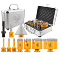 Diamond Tile Hole Saw Kit 10pcs - 6/6/8/25/35/50/65mm Diamond Core Drill Bits with 10mm Finger Bit and 50mm Chamfer Bit Trimming Holes and SDS Adapter for Tile Porcelain Marble
