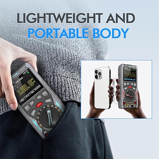Abestop AT312G Oscilloscope Multimeter 3 in 1 Handheld Oscilloscope with 12MHz Bandwidth 50MSa/s Sampling Rate Built-in Generator Voltage Tester Multimeter Function