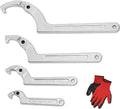 Adjustable C Pin Spanner Hook Wrench for Hydraulic Ram Cylinder, Mechanical Machine, Equipments Vehicles, (4 Pcs) 3/4-2", 1 1/4-3", 2-4 3/4", 4 1/2-6 7/10" Round Head Pin Spanner Wrench Set