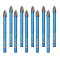 Masonry Drill Bit BRSCHNITT 1/4"*10pcs Carbide Tips Concrete Drill Bit Set for Pots Bottles Ceramic Tile Glass Brick Ceramic Triangle Shank