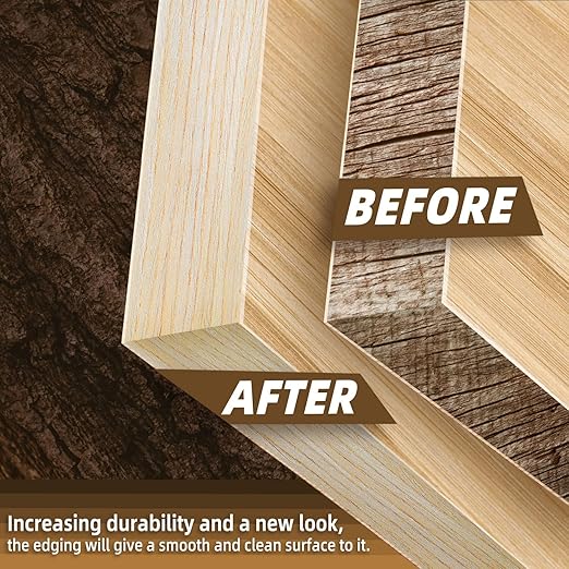 GSCIT Club Oak Edge Banding, 1/2 inch x 50ft roll of Veneer Edge Banding Preglued Flexible, Real Wood Tape Banding