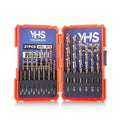 21Pcs Cobalt Drill Bit Set (1/16"-3/8"), M35 High Speed Steel, Twist Jobber Length for Hardened Metal, Stainless Steel, Cast Iron, Wood, and Plastics, with Metal Index Storage Box
