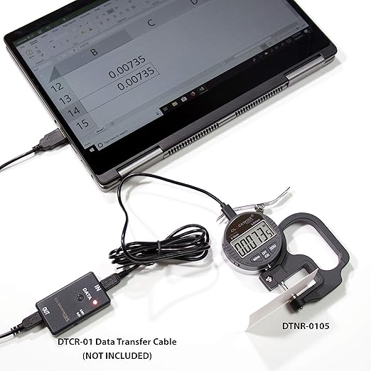 Digital Thickness Gauge, DTNR-0055 0-0.4 inch/10mm, 0.00005"/0.001mm Resolution