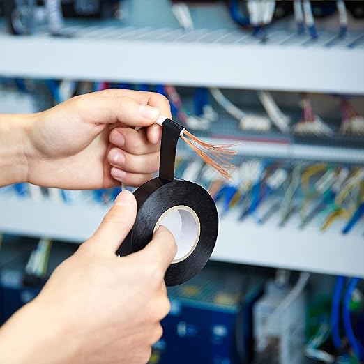 Amazon Basics Electrical Adhesive Tape, for Home DIY, Repairs, Electrical, Automotive and Equipment, 6-Pack, 3/4-inch by 60-feet, Black