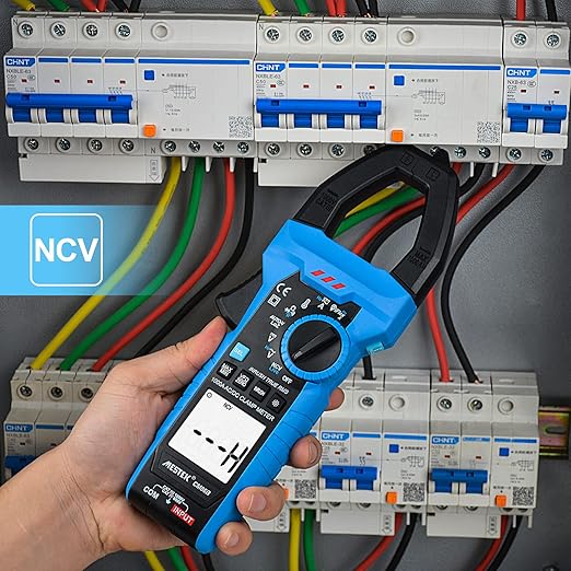 MESTEK Digital Inrush Clamp Meter Multimeter 1000A T-RMS 6000 Counts Voltage Tester Volt Amp Meter with VFD, LOZ Mode, Measuring AC DC Current Voltage Temperature Capacitance Resistance Continuity