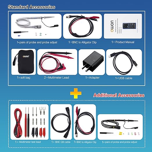 HDS272S Oscilloscope, Handheld Oscilloscope Multiumeter 70MHz Bandwidth 3 in 1 Portable Waveform Generator with 3.5" LCD for Automobile Maintenance, Electronic Measurement