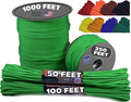 BORED? PARACORD! 550 lb Paracord - Ideal for Crafting, Camping, DIY Projects, Active & Military Outdoors - Strong Survival Rope - Tactical Parachute Cord Type III - Neon Green 50 Feet