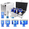 Diamond Drill bits kit for Porcelain Porcelain Tile Ceramic Marble Brick Concrete Vacuum Brazed Hole Saw (25/35/45/65/75mm+20mm Finger Bits+50mm Beveling Chamfer Bit)