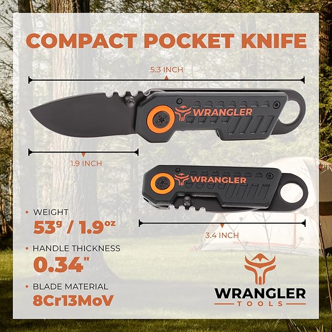 2-Pack Compact Pocket Knife + EDC Pocket Knife - 8Cr13MoV - Lightweight and Versatile Knife